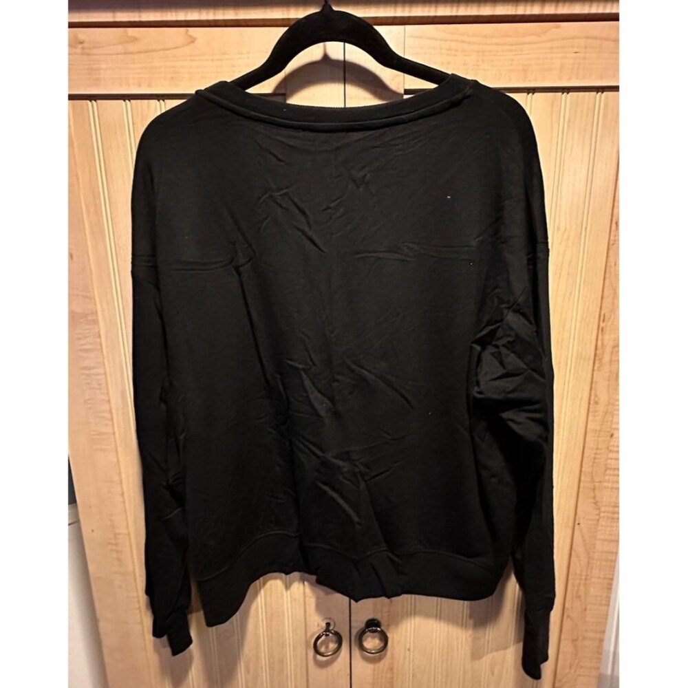 Cynthia Rowley Sequin Spooky Pullover Halloween Top Size Medium NWT Black Orange - Picture 4 of 6